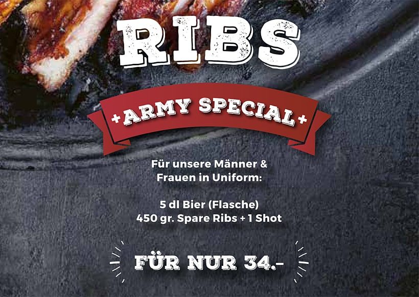 RIBS Army Special for our men and women in uniform
